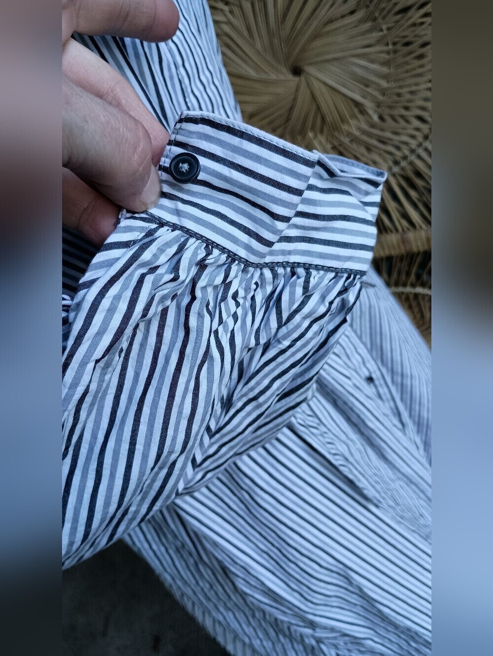 Calvin Klein 100% Cotton Blue/White Striped Shirt Dress with Pockets_10 - Picture 6 of 10